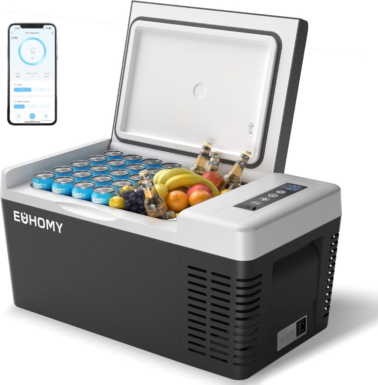 EUHOMY Glacière Électrique 45L, Frigo 12V/230V à Compression avec App, -20°C à 20°C, Mini Frigo Portable pour Voiture, Camping, Voyages et Camions