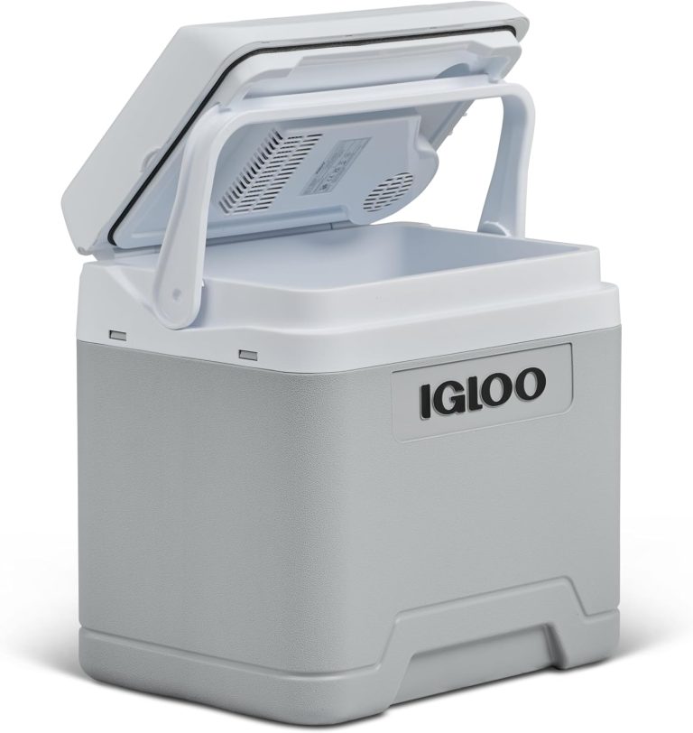 IGLOO Glacière électrique IE24 AC/DC, 24 litres, double alimentation 12 V et 230 V, mode ECO, grise